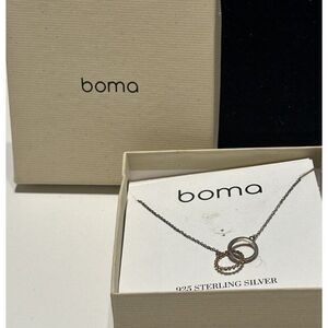 Boma Deluxe Dot Circle Pendant Necklace 925 Sterling Silver Patina